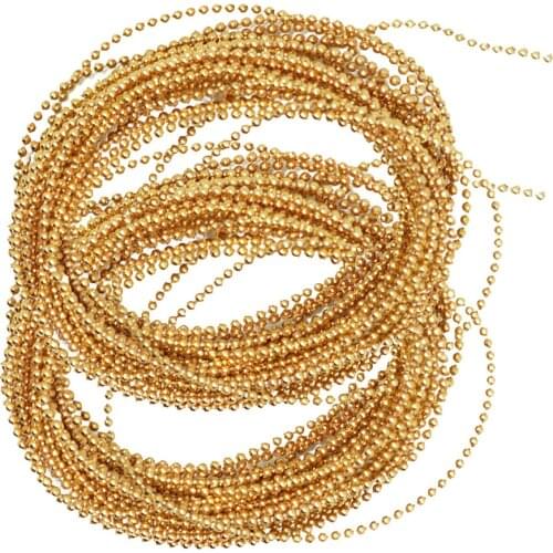 2Pcs 5M Christmas String Gold Bead Garland Spool Bouquet Party Wedding Decor