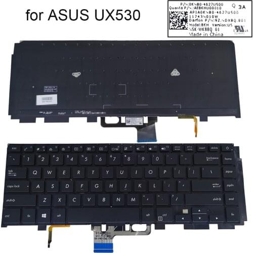 US backlight keyboard for ASUS Zenbook UX530 UX550 UX580 UX530UX UX530UQ UX580G English laptop keyboards 0KNB0 4629FS00 4627US00