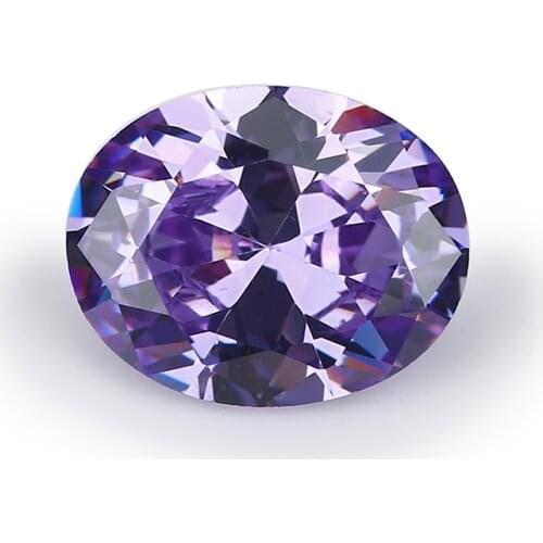 50PCS 2x3~13x18mm Oval Shape Loose CZ Stone Lavander Color AAAAA Cubic zirconia Synthetic stone For Jewelry DIY Gems Stone