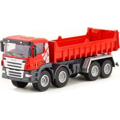 1:50 Scale Diecast Metal Engineering Construction Vehicle Model Dump Truck Tipper Pull Back Toy V245