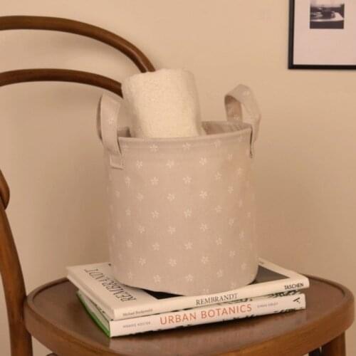 Multipurpose Basket Home Organization Organizer Laundry Basket Storage Bag Storage Box Toy Collector Beige And Blue