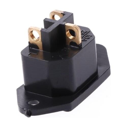 10 Pcs/Set AC 250V 10A 3-Pin Terminal IEC320 C14 Inlet Power Plug Socket Black