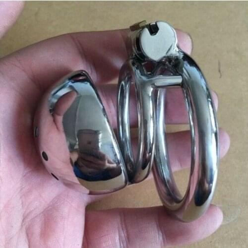 Stainless Steel Male Chastity Cage Metal Men Locking Belt Restraint Device Z5-1 Sex Toy Cock Cage Chastity