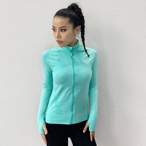 2020 New Women Long Sleeves Sport Running Hoodies Casual Zipper Gym Workout Shirts Hooded Slim Fit Sweatshirt Jacket Coat