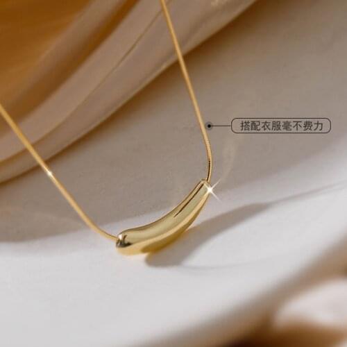 Web celebrity water drop necklace female collarbone chain temperament advanced sense fashion necklace cold wind