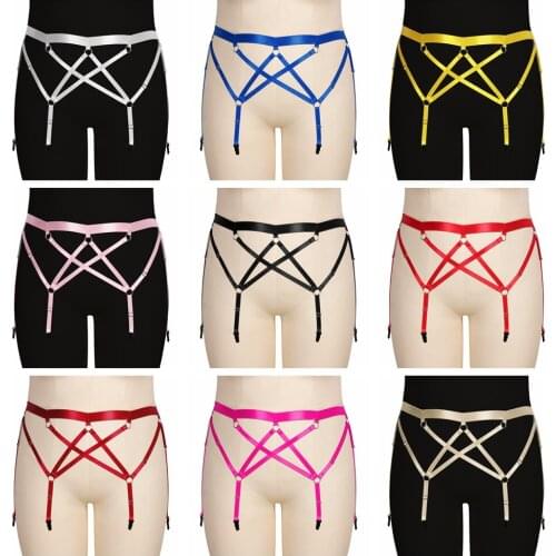 Strappy Garter Belt Busty Women Stockings Suspender Harness Body Plus Size Lingerie Top Cage Harajuku Punk Clothes Festival Rave