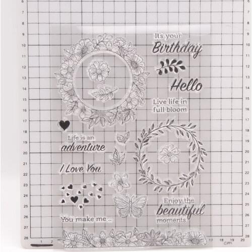 Wreath Butterflies CLEAR STAMPS DIY Scrapbooking Card Album Paper Craft Rubber Transparent Silicon Clear Stamp