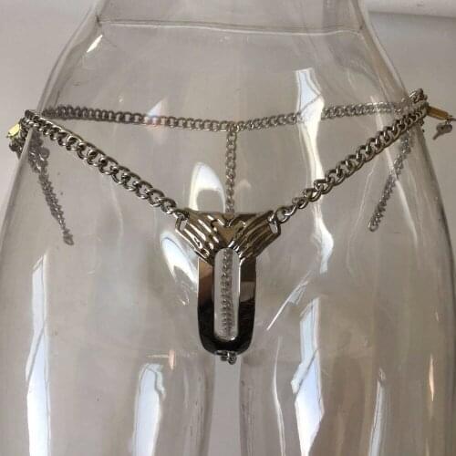 Adjustable Female bondage invisible stainless steel chastity belt,fetish erotic toys female chastity belt sex toys for couple