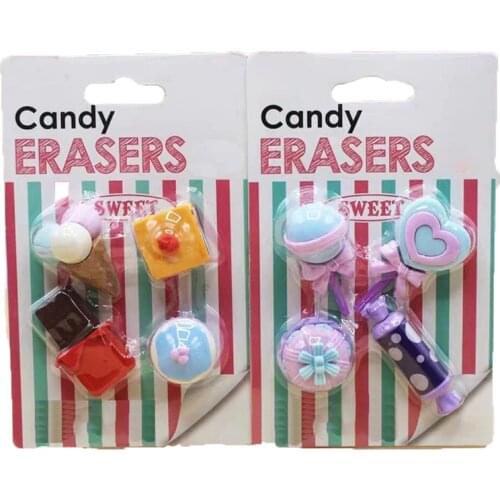 Girl Style Candy Rubber School Eraser for Party Gifts Bowknot Flower Pencil Eraser with Free Gifts for New Buyers