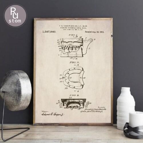 Dental Anatomy Vintage Posters and Prints Medical Wall Art Canvas Painting Teeth Anatomical Picture Clinic Doctors Office Decor