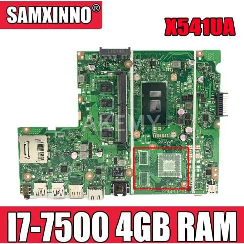 X541UAK With I7-7500 CPU 4GB DDR4 RAM Motherboard For ASUS X541U X541UA X541UAK X541UVK X541UV X541UJ laptop mainboard Tested