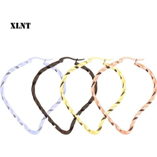 XLNT New Design Hoop Earrings For Women Girls 2019 Bohemian Gold Silver Black Earring Female Fashion Wedding Jewelry