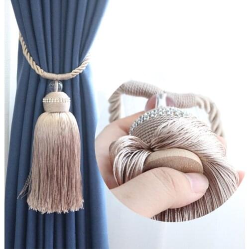 1Pc Polyester Tassel Curtain Tieback Handmade Single Ball Tassel Curtain Tie Backs Home Decoration Curtain Holder Buckle Rope