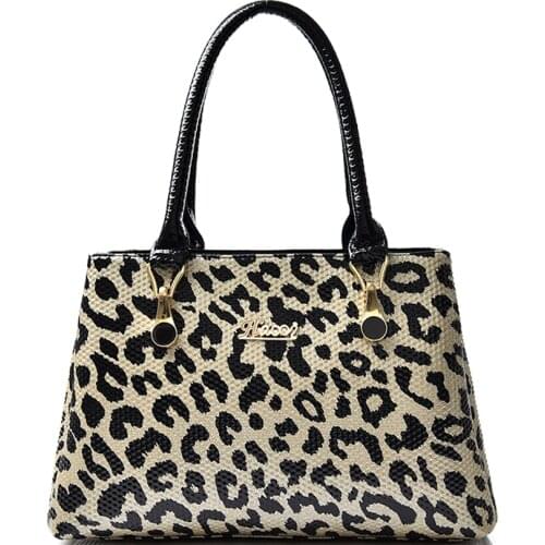 Women leather handbags big leopard bag women shoulder bag 2019 luxury handbags women bags top handle tote bags for women