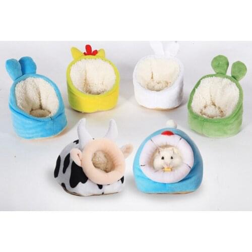 Winter Warm Pet Cartoon sofa bed Cage for Hamster Accessories guinea pig Bed House Small Animal Nest For Rodent/Guinea Pig