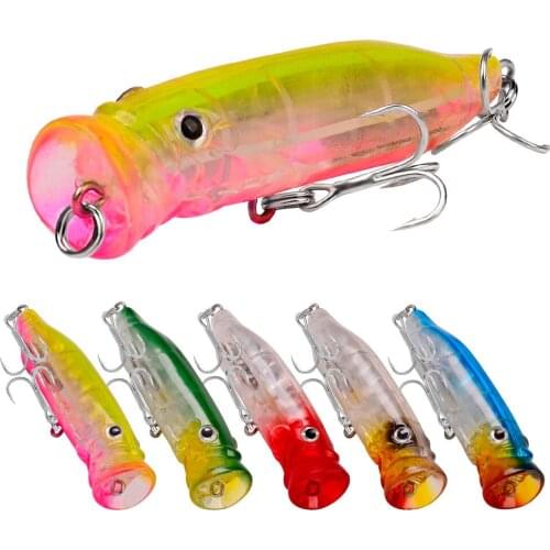1 Pcs 5 Colors Simulated Bait Big Mouth Floating Water Popar Luya False Bait 7cm / 9g Big Mouth Popar Bait Fishing Gear