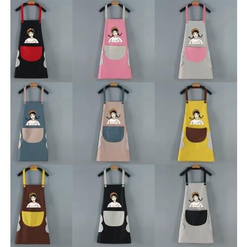 1PC Cartoon Kitchen Sleeveless Apron PVC Waterproof Oilproof Cooking Clothes Cover for Women Men Baking Accessories