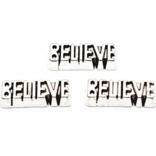 Hot selling 10pcs/lot BElieve floating charms charms living glass memory lockets DIY Jewelry