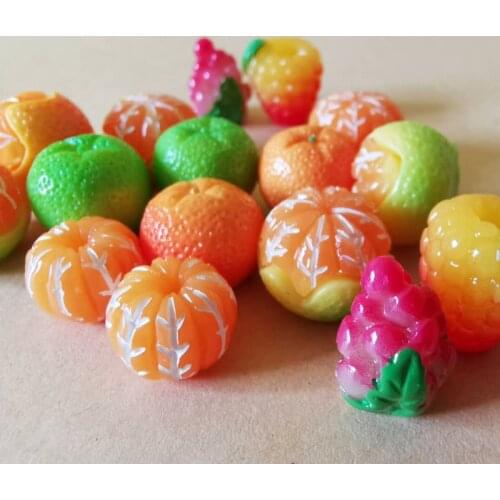 10 pcs orange grape strawberry/doll house/miniatures fruit/cute/fairy garden gnome/moss terrarium decor/model/figurine