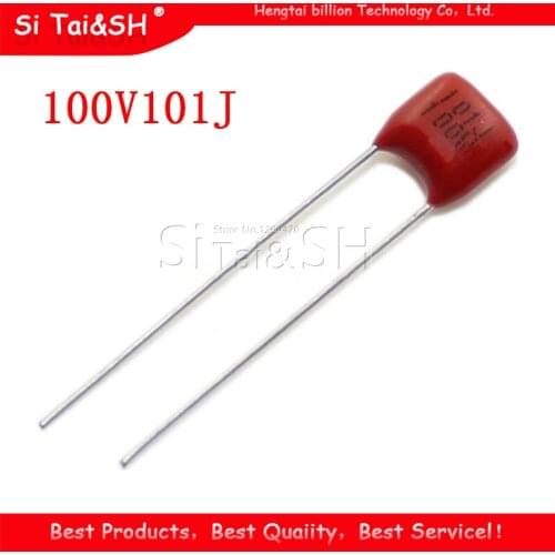20PCS 100V101J 100V 100PF 100P 100V 101 63V101J Pitch 5MM CBB Polypropylene film capacitor