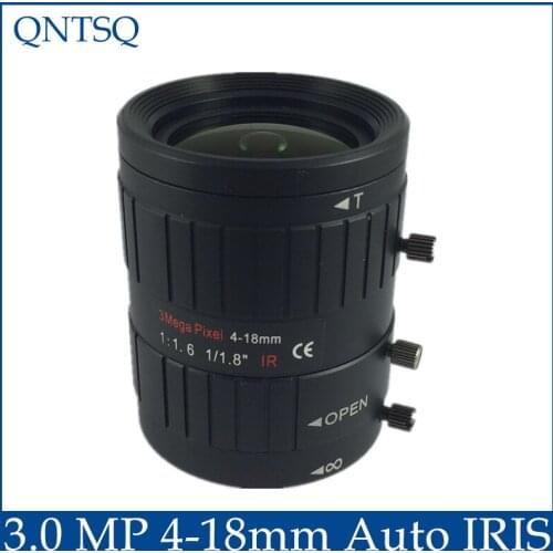 3MP. Lens to meet HD network cameras 4-18mm Auto Iris lens 1/1.8 c mount F1.6 CCTV Lens.CY-c0418mm-3MP