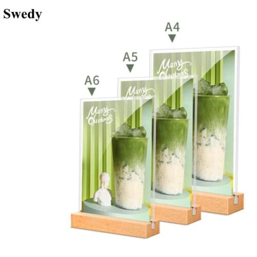 A5 Acrylic T-type Strong Table Signboard Double-sided Table Sign Holder Display Card Rack Menu Paper Holder Showing