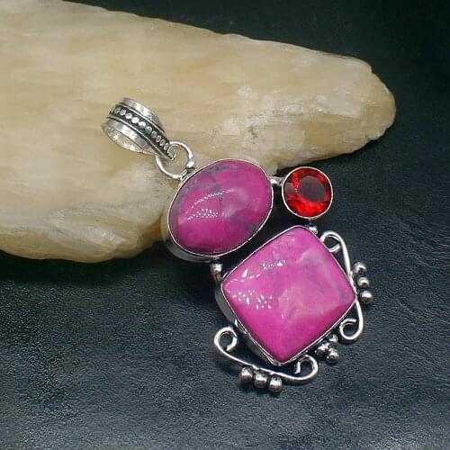 Gemstonefactory Jewelry Big Promotion 925 Silver Sea Sediment Red Garnet Women Ladies Mom Gifts Necklace Pendant 20213541