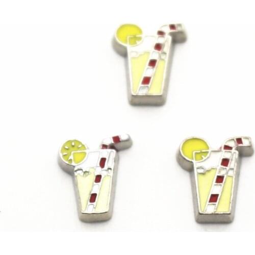 Hot selling 12pcs/lot charms drinking cup Floating Charms for Floating Memory charms Lockets DIY Jewelry