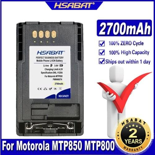 HSABAT MTP850 2700mAh Battery for Motorola MTP800 CEP400 FTN6574 FTN6574A PMNN6074 AP-6574 PMNN4351BC Radio Batteries