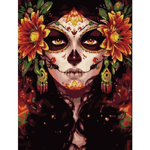 Flowers Ghost Girl Figure Paint By Numbers DIY Oil Painting Big Size Birthday Gift for Child Art Decor Wall Picture 60x75cm