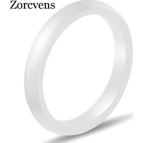 Modyle 3mm Light Pink Black White Blue Beautiful Smooth Ceramic Ring For Women Wedding Ring Jewelry