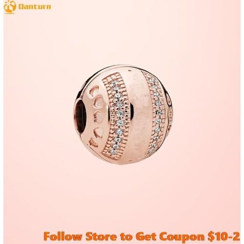 Fashion 925 Sterling Silver Beads Pink Round Clip Charms fit Original Pandora Bracelets Women DIY Jewelry