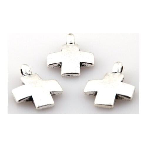 MOODPC Free shipping alloy cross beads double side charm for DIY make jewelry metal beads charm