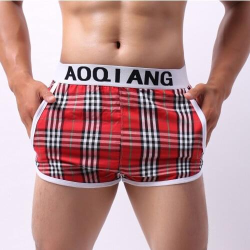 Mens Trendy Sweatpants Color Plaid Boxer Briefs Beach Shorts Casual Household Home штаны Square Arrow Pants Fitness Pants