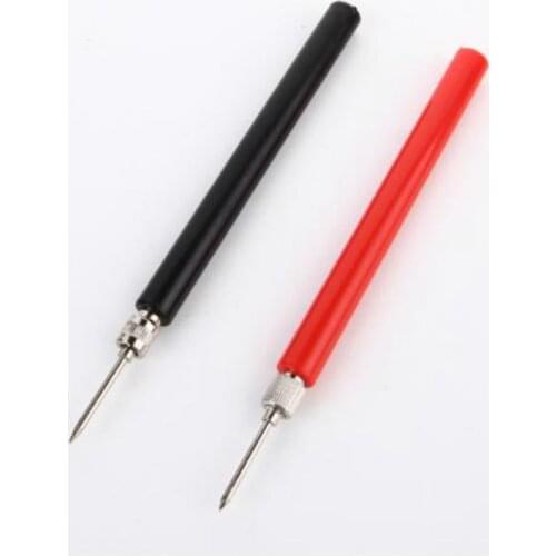 2PCS 120mm Spring Test Probe Tips Insulated Test Hook Wire Connector for Multimeter Stainless Steel Needle Test Leads Pin