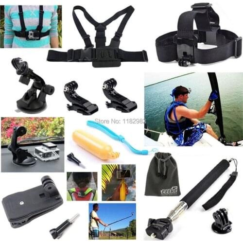 Tracking number + 12in1 for Gopro HD Hero 4/3+/3/2 Head/Chest/Windshield/Clip/Monopod Mount for GoPro Hero4Hero 4/3+/3/2