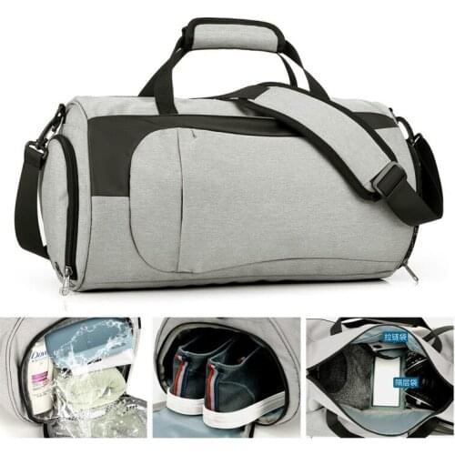 New Nylon Waterproof Wear-resistant Fitness Sports Bag Cylinder Swimming Shoulder Bag Luggage Bag Business Travel Drum Bag
