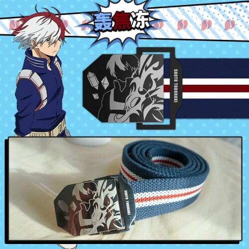 New My Hero Academia My Hero Academia Todoroki Shoto Bakugou Katsuki Cosplay Costumes Alloy Canvas Belt Waistband