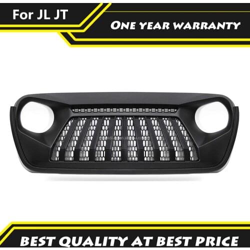 Front Grille 4X4 Offroad Accessories For JEEP WRANGLER JL & Gladiator JT 2018-2021 Matte Black Racing Bumper Grills Auto Parts