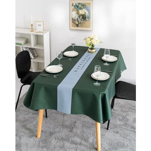 Nordic rectangular table cloth cotton linen waterproof anti scald anti oil wash free thickened table cloth modern simple