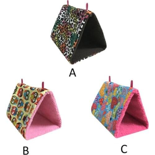 Bird Hanging Cave Cage Hamster House Hanging Cage Thick Fashion Plush Hammock Bird Toy Bird Nest Parrot Nest Warm Winter