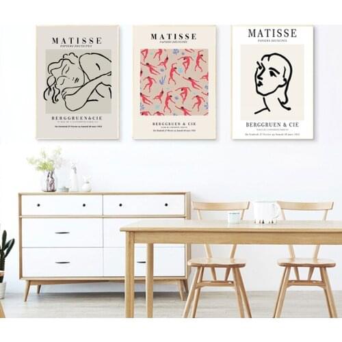 Retro Poster And Prints Abstract Girl Wall Art Canvas Painting Colorful Plant Picture For Living Room Nordic Home Decor