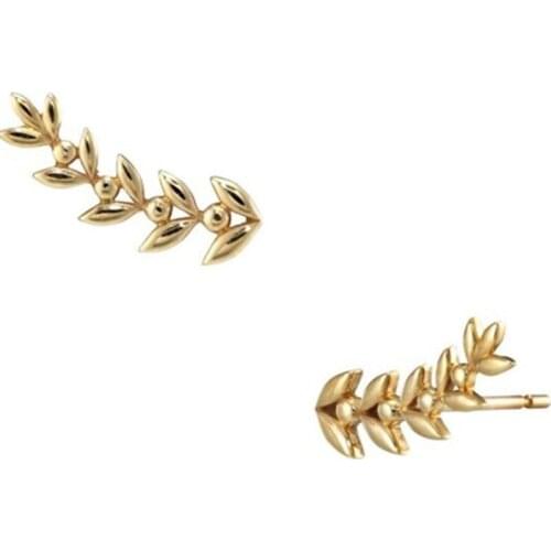 MLKENLY Wheat Earrings Authentic 925 Sterling Silver INS Fashion Stud Earrings Original Design High Quality Accessories gifts
