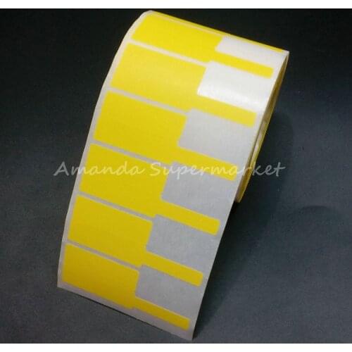 Network Cable Label Sticker 70x24mm 1000 Pieces 50 Glossy PET P Shape Yellow Color Waterproof Tearproof oilproof