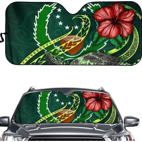 Windshield Sun Shade for Car Pohnpei Floral Turtle Auto Interior Accessories Sunshade Covers Foldable Green