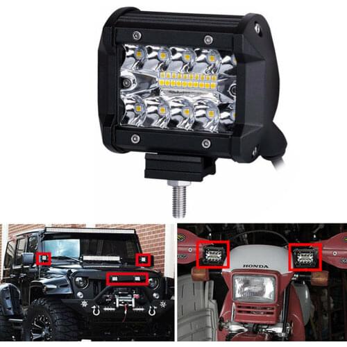 Triple Row Offroad Light Bar 4inch Spot Flood Combo 60W LED Bar Work Light for Truck Boat 4x4 Driving Light SUV 12V 24V