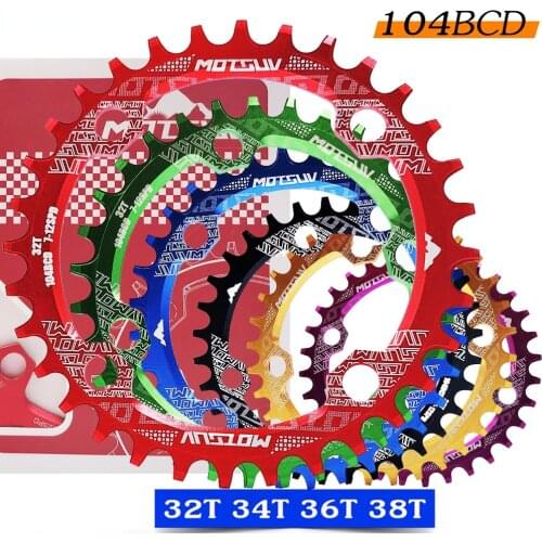 Bicycle Crank 104BCD Round Narrow Width 32T/34T/36T/38T Sprocket Mountain Bike Chain Ring Parts Crankset Cycling
