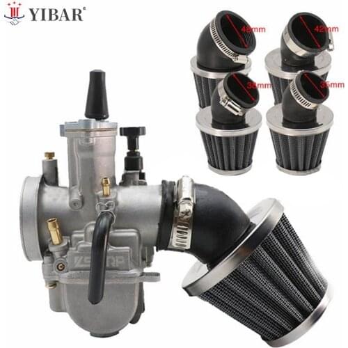 Motorcycle Air Filter 28/35/39/42/48mm Cone style with 45 degree bend inlet Universal For Motorcycle ATV Scooter Pit Dirt Bike