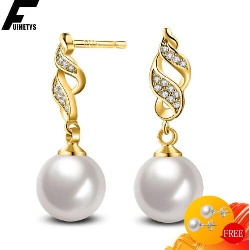 Fashion Women Earrings 925 Silver Jewelry Pearl Zircon Cat Eye Stone Drop Earring for Wedding Engagement Accessories Wholesale