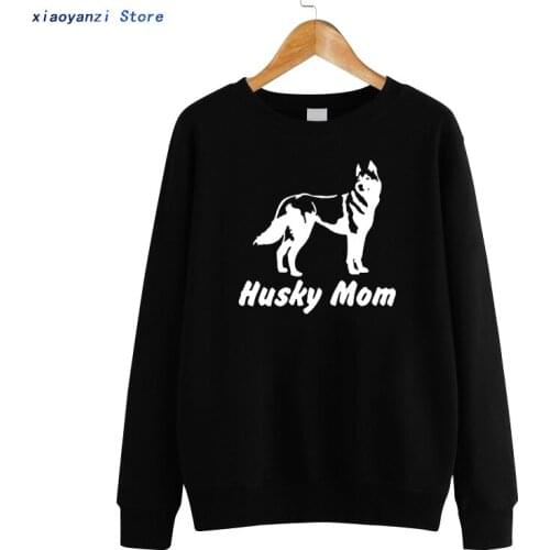 FUNNY cute Husky Mom print cotton women girlfriend Graphic Sweatshirts Pullovers casual Female Hoodies womens clothing euu-0346